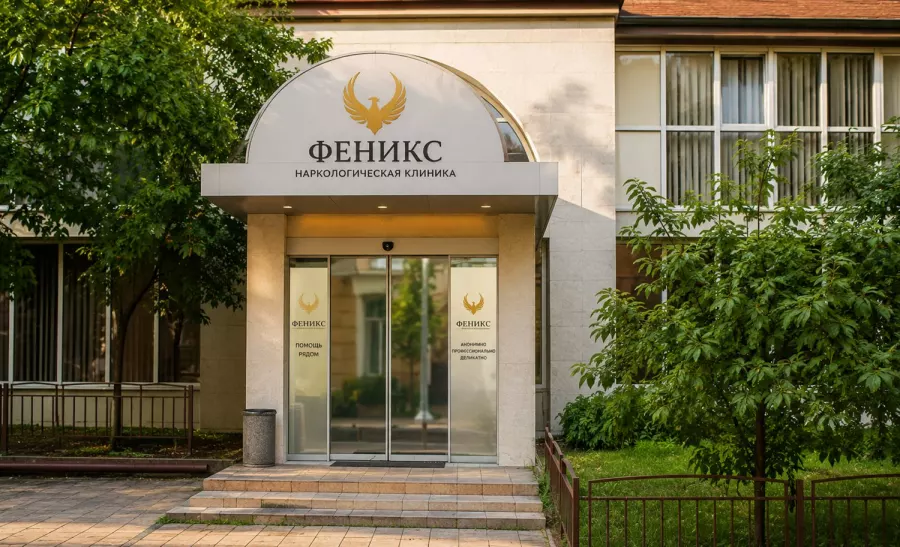 Вход в наркологическую клинику «Феникс» в Емве